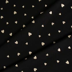 Takoy Szabadidő anyag/Futter Milano arany szívecskék fekete alapon № 16