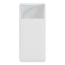 Baseus PPDML-L01 Bipow PD QC 3.0 AFC Power Bank, hordozható külső akkumulátor 2xUSB/USB-C/micro USB, 10000 mAh, 15W, fehér