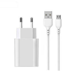 Cura hálózati töltő és USB-A/USB-C kábel, gyorstöltő, 2.4A, 1m, fehér