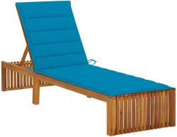 vidaXL Șezlong cu pernă, lemn masiv de acacia (3064153)