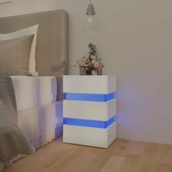 vidaXL Dulap noptieră cu LED, alb, 45x35x67 cm, lemn prelucrat (326840)
