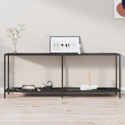 vidaXL Masă consolă, negru, 200x35x75, 5 cm, sticlă securizată (331709)