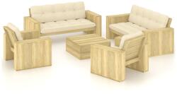 vidaXL Set mobilier de grădină cu perne, 5 piese, lemn de pin tratat (3065788)