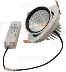 TRACON Beépíthető álmennyezeti LED lámpatest, forgatható 230 V, 50 Hz, 35 W, 3250 lm, 2700 K, EEI=F (DLCOBA35WW) - kontaktor