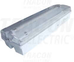 TRACON Fénycsöves vészvilágító lámpatest, állandó 230V, 50Hz, T5, G5, 1×8W, 3h, 2, 4V/4, 5Ah, Ni-Cd, IP65, (TLBV-18M)