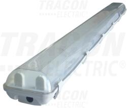 TRACON Fénycsöves védett lámpatest elektronikus előtéttel 230V, 50Hz, T8, G13, 2×58 W, IP65, ABS/PC, A2 (TLFV-258E)
