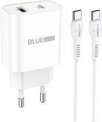 BLUE POWER Incarcator Retea Cu Cablu USB-C BLUE Power BCC80A, 20W, 3A, 1 x USB-A - 1 x USB-C, Alb