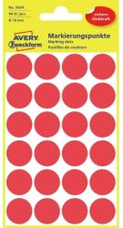 Avery Etikett címke, o18mm, jelölésre, 24 címke/ív, 4 ív/doboz, Avery piros (3004) - nyomtassingyen