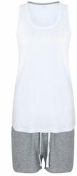 Towel City Rövid női pizsama szettben - Fehér / szürke melírozott | XXXL (TC052-1000324469)