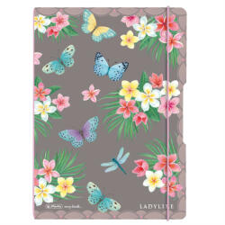 Herlitz my. book flex A4 füzet 40 kockás + 40 vonalas lap Ladylike Butterflies (50044337) (50044337)