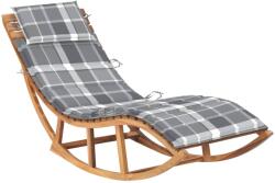 vidaXL Șezlong balansoar cu pernă, lemn masiv de tec (3063347) - comfy