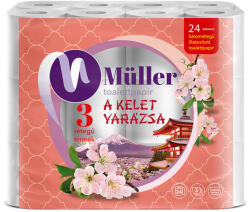 Müller Toalettpapír 3 rétegű kistekercses 100% cellulóz 24 tekercs/csomag Kelet Varázsa fehér