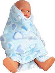 Alena Paturica Bebe Cocolino, Blue Hearts, 75x75 cm (6427616247867) Lenjerii de pat bebelusi‎, patura bebelusi