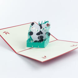 A. B. C Vidám Fal 3D üdvözlőlap Pandák