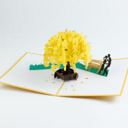 A. B. C Vidám Fal 3D üdvözlőlap Szerelem a sárga fa alatt