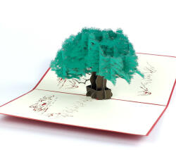 A. B. C Vidám Fal 3D üdvözlőlap Zöld fa
