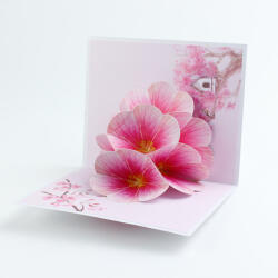 A. B. C Vidám Fal 3D üdvözlőlap Rózsaszín virág