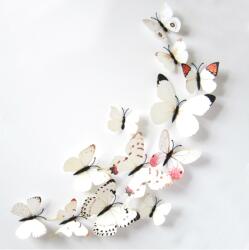 A. B. C Vidám Fal Színes 3D Pillangók Fehér