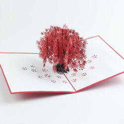 A. B. C Vidám Fal 3D üdvözlőlap Piros fa
