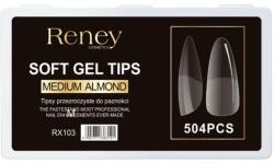 Reney Cosmetics Tipsuri pentru unghii, acril, transparent, 504 buc. - Reney Cosmetics Soft Gel Tips Medium Almond RX-103 504 buc
