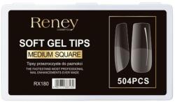 Reney Cosmetics Tipsuri pentru unghii, acril, transparent, 504 buc. - Reney Cosmetics Soft Gel Tips Medium Square RX-180 504 buc