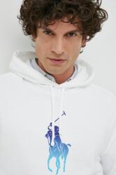Ralph Lauren felső fehér, férfi, nyomott mintás, kapucnis - fehér XL - answear - 49 990 Ft