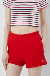 Tommy Jeans pamut rövidnadrág női, piros, sima, magas derekú - piros M