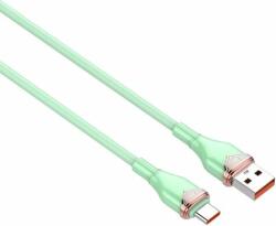 LDNIO LS822 USB-A apa - USB-C apa 2.0 Adat és töltőkábel - Zöld (2m) (LS822 TYPE-C)