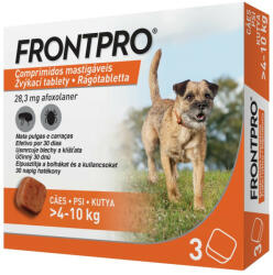  6tablettától : FRONTPRO® rágótabletta (>4-10 kg) 11, 3 mg; 1db tabletta , 3tablettánkénti léptethető . A fotó illusztráció