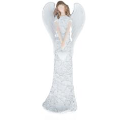4home Înger cu inimioară din poliresină, 20 cm