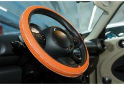 Sumex Husa volan Artisan , Handmade, din piele sintetica, diametru 37-39 cm , Culoare Orange AutoDrive ProParts