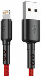 Vipfan USB és Lightning kábel Vipfan X02, 3A, 1.8m (piros) (X02LT-1-8m-red-)