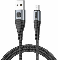 Vipfan USB-Micro USB kábel Vipfan X10, 3A, 1, 2m, fonott (fekete) (CB-X10MK-)