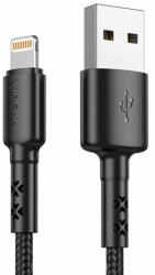Vipfan USB és Lightning kábel Vipfan X02, 3A, 1.8m (fekete) (X02LT-1-8m-black-)