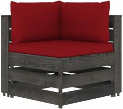 vidaXL Canapea de colț modulară cu perne, gri, lemn tratat (3068117) - maryon