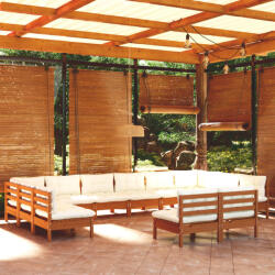 vidaXL Set mobilier grădină cu perne, 12 piese, maro miere, lemn pin (3097226)