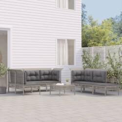 vidaXL Set mobilier de grădină cu perne, 10 piese, gri, poliratan (3187575) - maryon