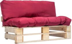 vidaXL Canapea de grădină din paleți cu perne roșii, lemn de pin (277478) - maryon