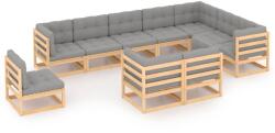 vidaXL Set mobilier de grădină cu perne, 10 piese, lemn masiv de pin (3076864) - maryon