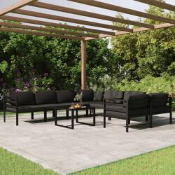 vidaXL Set mobilier de grădină cu perne, 9 piese, antracit, aluminiu (3107821)