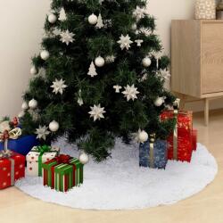 vidaXL Covor fustă brad crăciun, alb, 150 cm, blană artificială (330271) - maryon