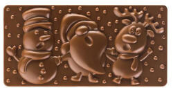 Pavoni Tablete Ciocolata 15.4 x 7.7 x H 1.3 cm - Matrita policarbonat Xmas Friends, 3 cavitati (PC5039FR)