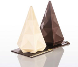 Pavoni Brad Craciun Hexagon 3D O 13.5 x H 20 cm, Set Matrite Plastic 2 Subiecte Ciocolata (KT205)