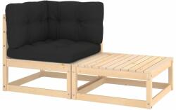 vidaXL Set mobilier de grădină cu perne, 2 piese, lemn masiv de pin (807293)