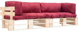 vidaXL Set canapea grădină paleți cu perne roșii, 2 piese, lemn de pin (277485) - maryon