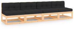 vidaXL Set mobilier de grădină cu perne, 4 piese, lemn masiv de pin (3083745) - maryon