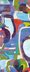  Absztrakt kézzel festett modern művészi motívum kék zöld vörös és szines falpanel (DG3WAR1041)