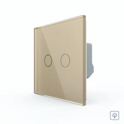 LIVOLO Intrerupator Dublu cu Variator LIVOLO cu Touch Din Sticla - Serie Noua - culoare auriu