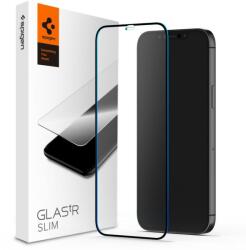 Spigen Folie Sticla FC iPhone 12 Pro / 12 Black (HD, 0.33mm, 9H) (AGL01512) - vexio