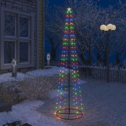 vidaXL Decorațiune brad Crăciun conic 136 LED-uri colorate 70x240 cm (51287)